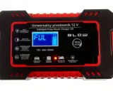 Uniwersalny prostownik 12V BLOW z funkcją regeneracji. Idealny wybór, jaki prostownik do motocykla, samochodu, AMG/żel. Wyświetlacz pokazuje "FUL".