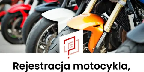 Rząd motocykli, w tym pomarańczowy, biały i czerwony. Pomoc w rejestracji motocykla po terminie.