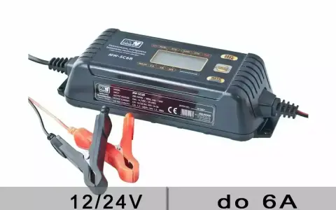 Inteligentna ładowarka MW-SC6B do akumulatorów 12V/24V, w tym AGM, z prądem do 6A.