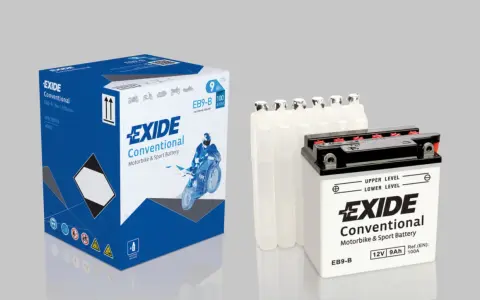 Akumulator motocyklowy EXIDE Conventional EB9-B 12V 9Ah, z elektrolitem w zestawie. Idealny, gdy akumulator nie przyjmuje prądu.