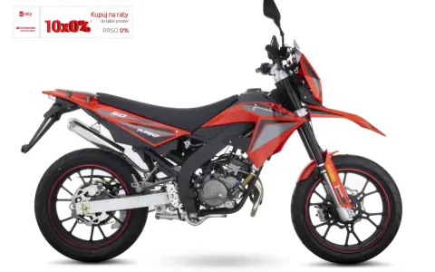 Czerwony Junak X-Ray 50 z czarnymi akcentami, idealny na raty 10x0%.