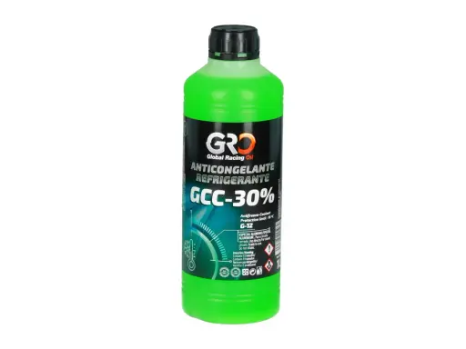 Zielony płyn chłodniczy GRD GCC-30% G-12, gotowy do użycia, chroni do -18°C. Idealny do układów aluminiowych.