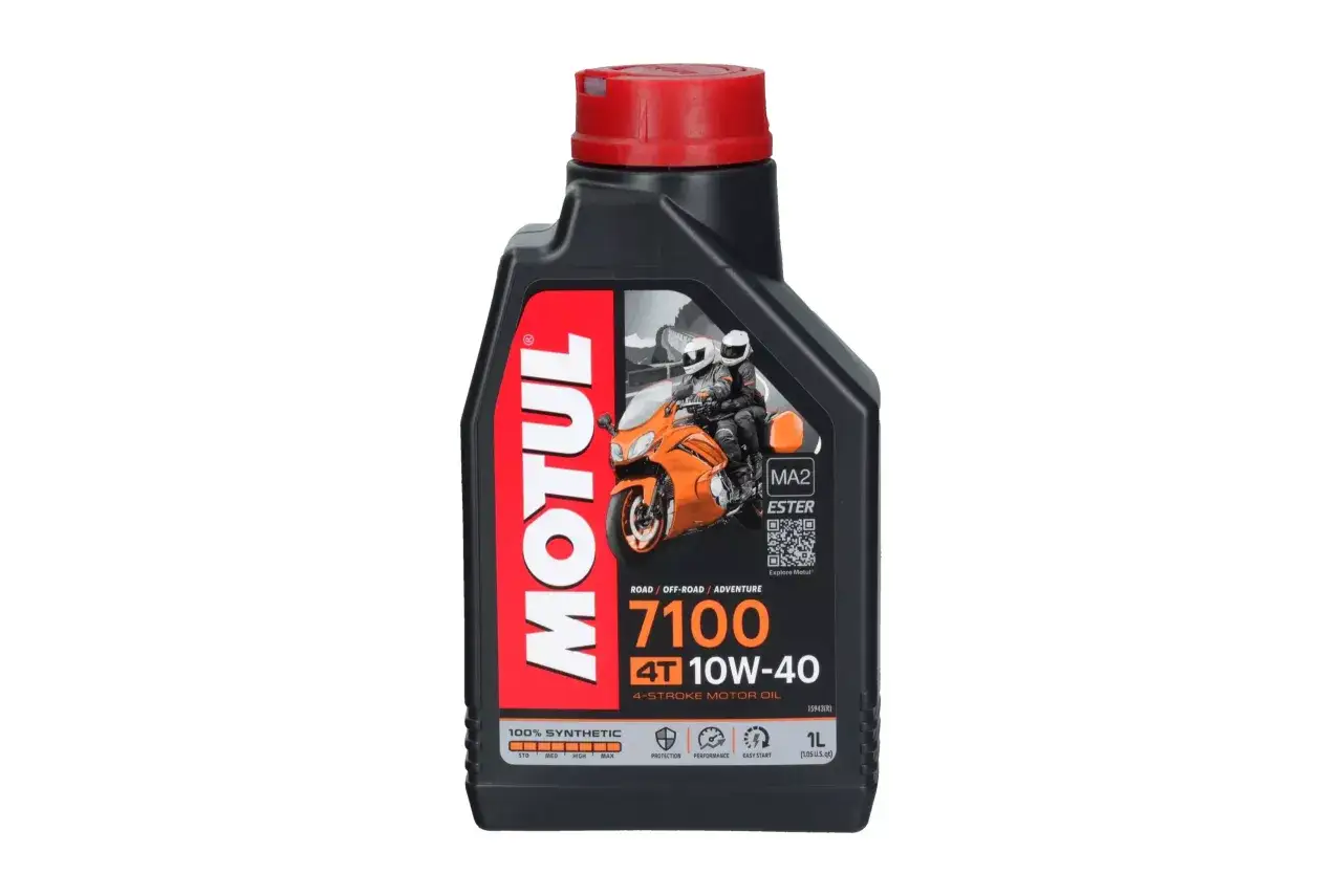 Olej Motul 7100 10W-40 4T, 1L. Idealny do motocykli sportowych i turystycznych, lepszy niż Motul 5100.